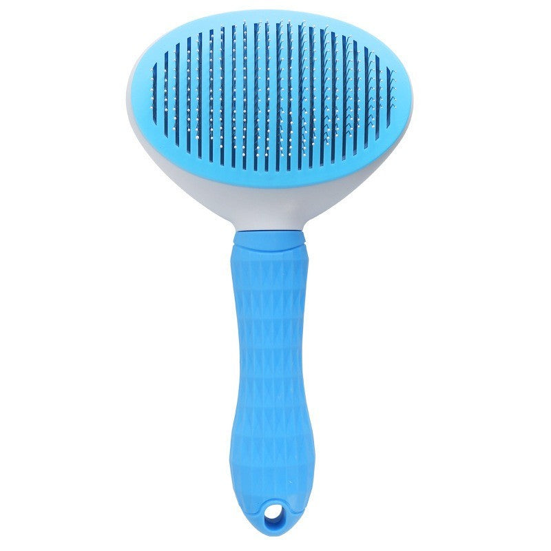 Escova Autolimpante para Pets com Remoção de Pelos de Gato e Cão com Um Clique,